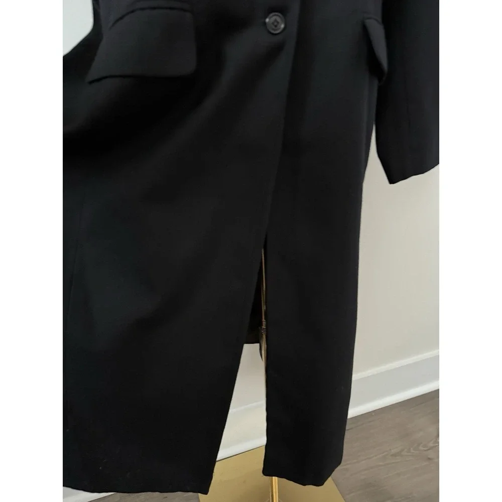 Venezia Women's Size 20 Black Wool Blend Overcoat Plus EUC - Picture 5 of 12